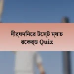 দীর্ঘদিনের টেস্ট ম্যাচ রেকর্ড Quiz